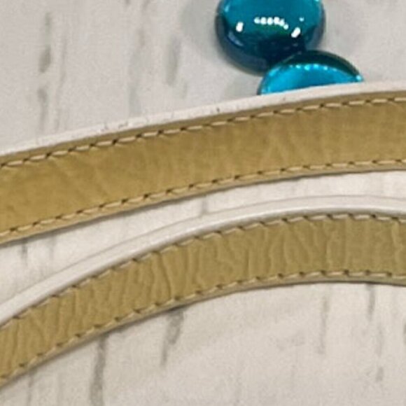 Prada Pale Yellow/White 5/8" Patent Leather Crossbody Strap, Sz: 44" - 48" long - Picture 4 of 7